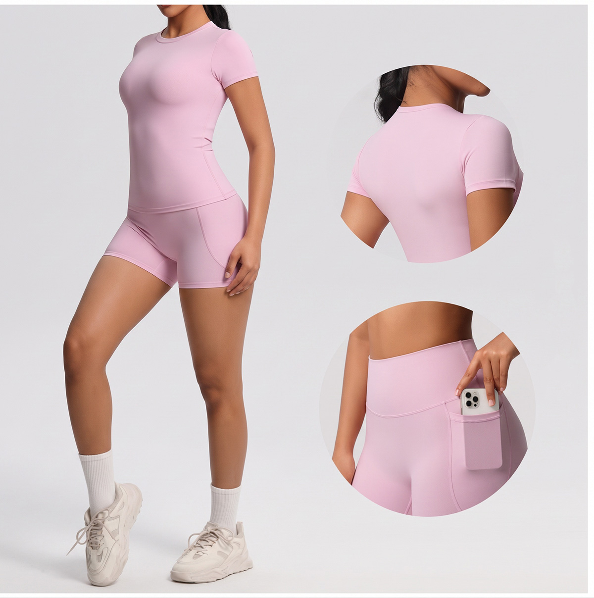 Yoga Fitness Outfit - Pocket Yoga Set Speed Drying Round