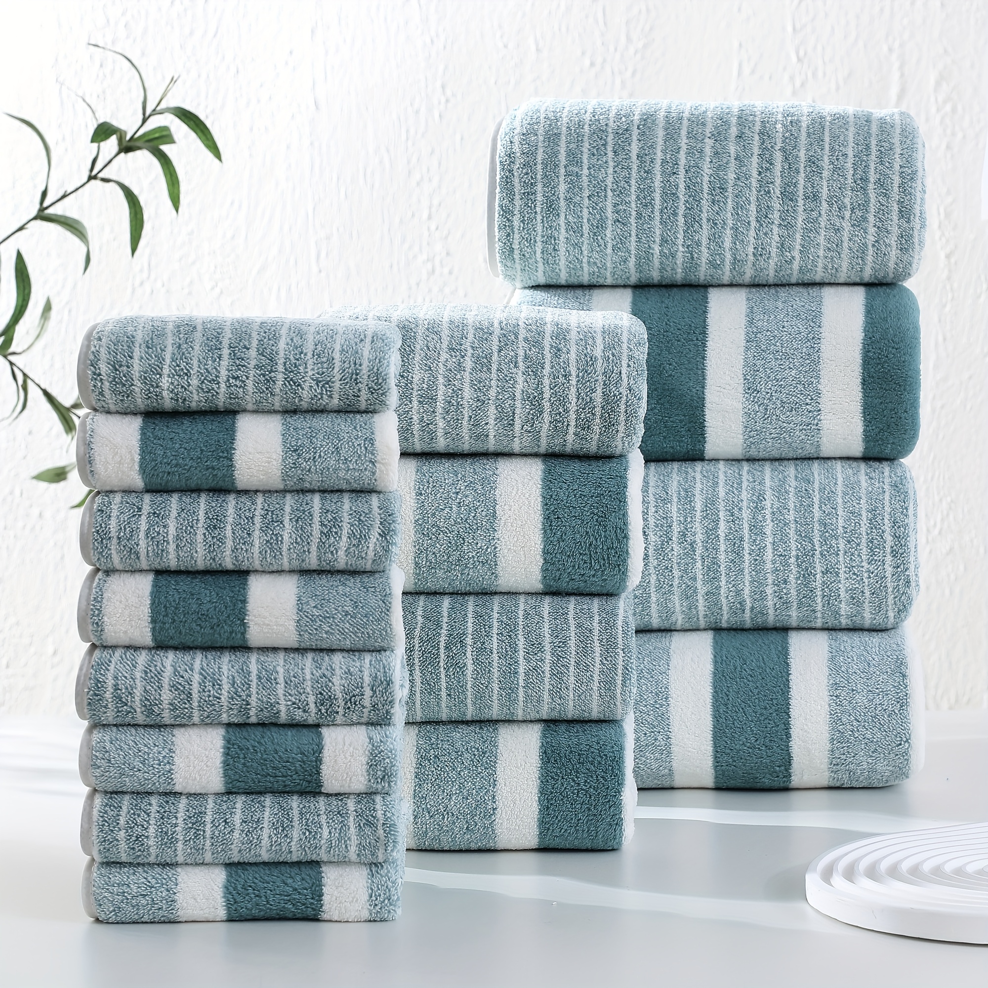 Yoga Fitness Hotel - 16pcs Striped Bath Towel Set -