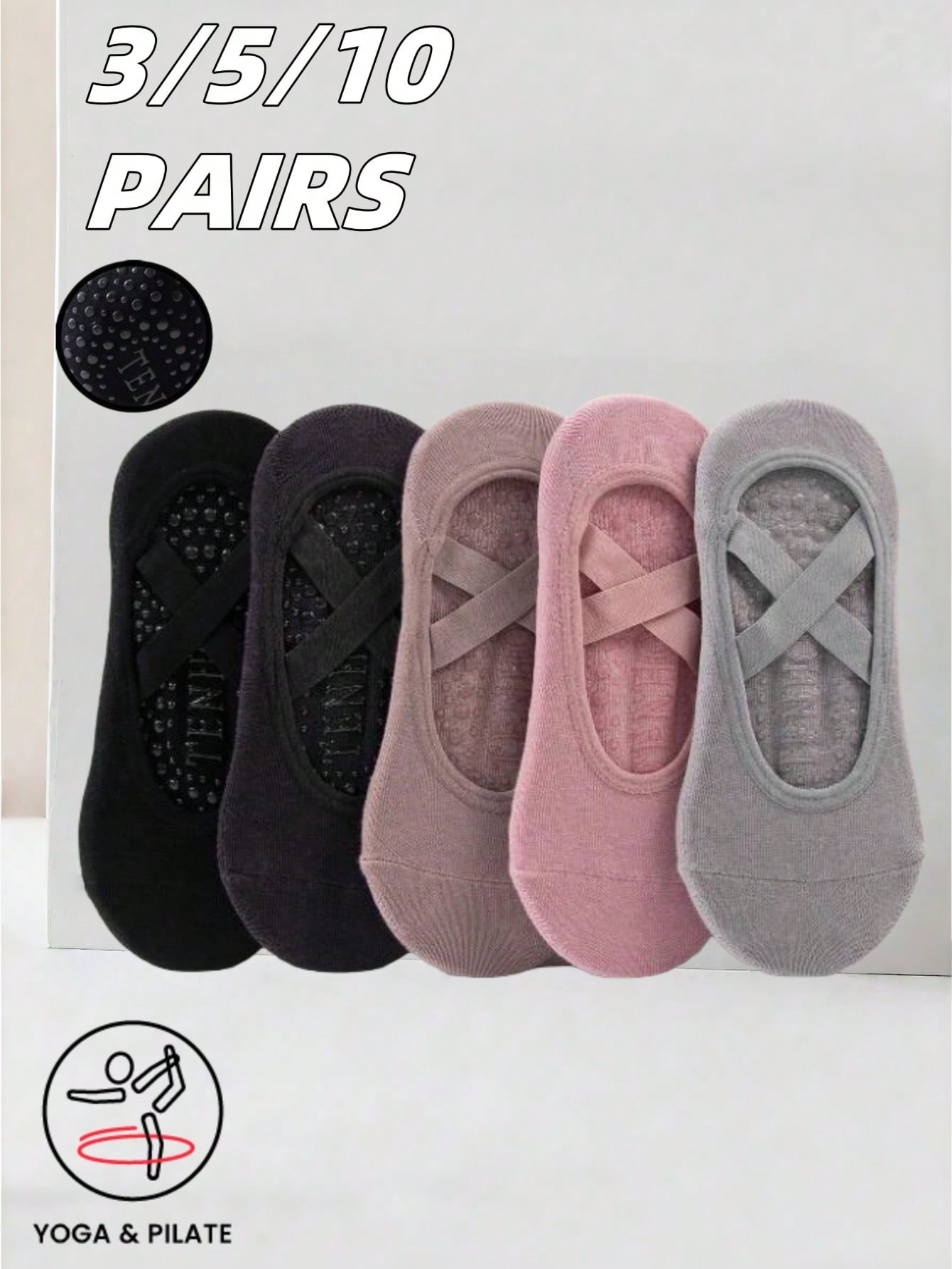 Yoga Of Fitness Mat - Anti-slip silicone sole yoga socks with
