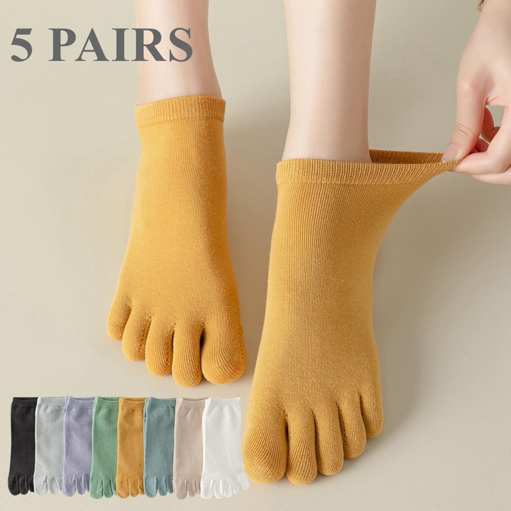 Yoga Toe Separator - 5 Pairs Women Toe Socks with
