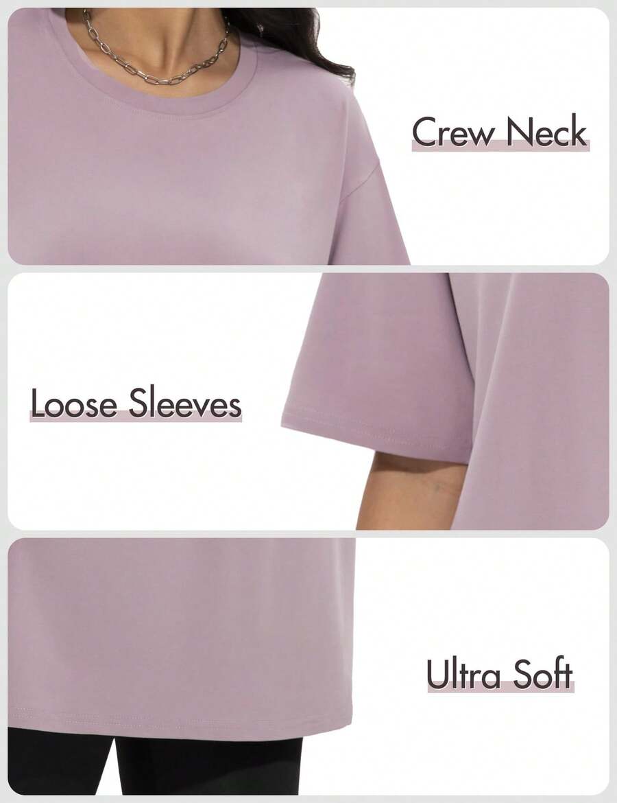 Yoga Fitness Plus - Plus Size Women Loose Fit Crew