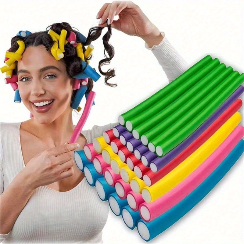 10pc Flexible Heatless Hair Ro - Foam Roller avaliação e preço