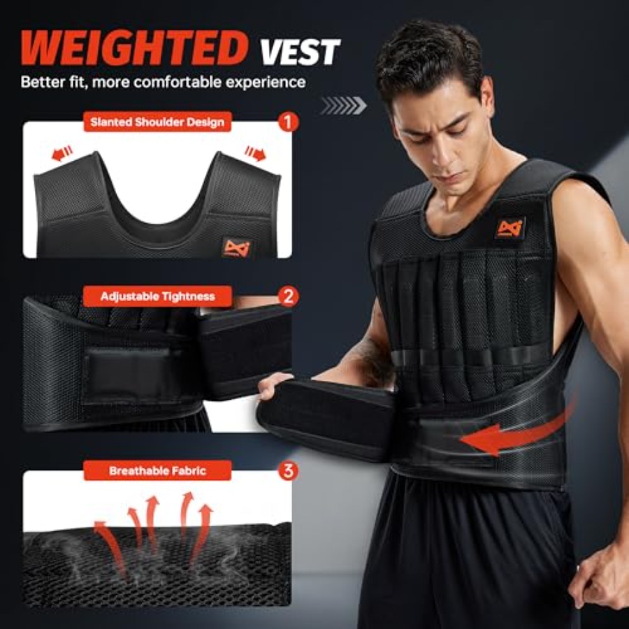 44lbs Adjustable Weighted Vest - Ankle Weights avaliação e preço