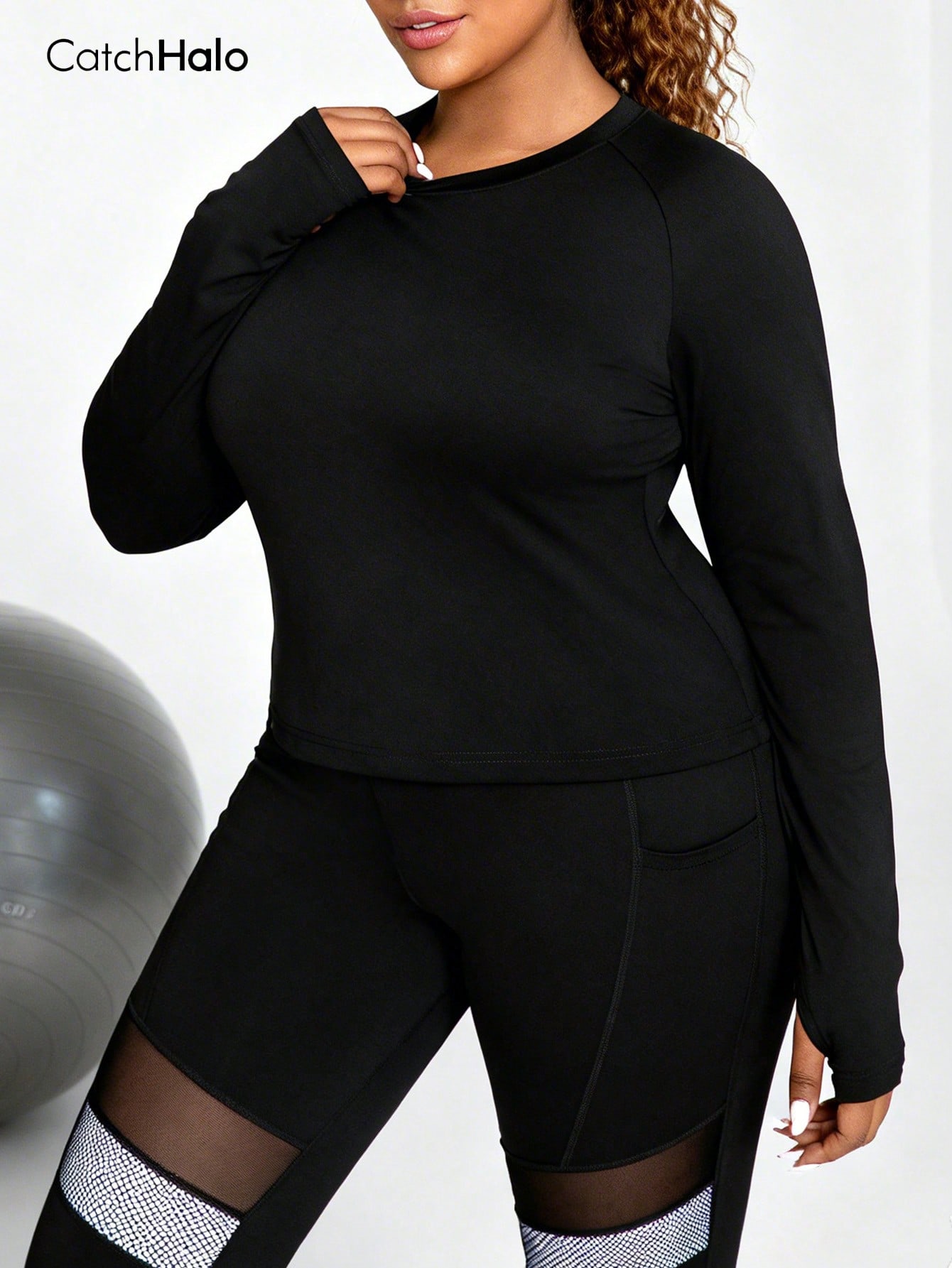 Women Plus Size Long Sleeve Yo - Yoga Fitness Plus avaliação e preço