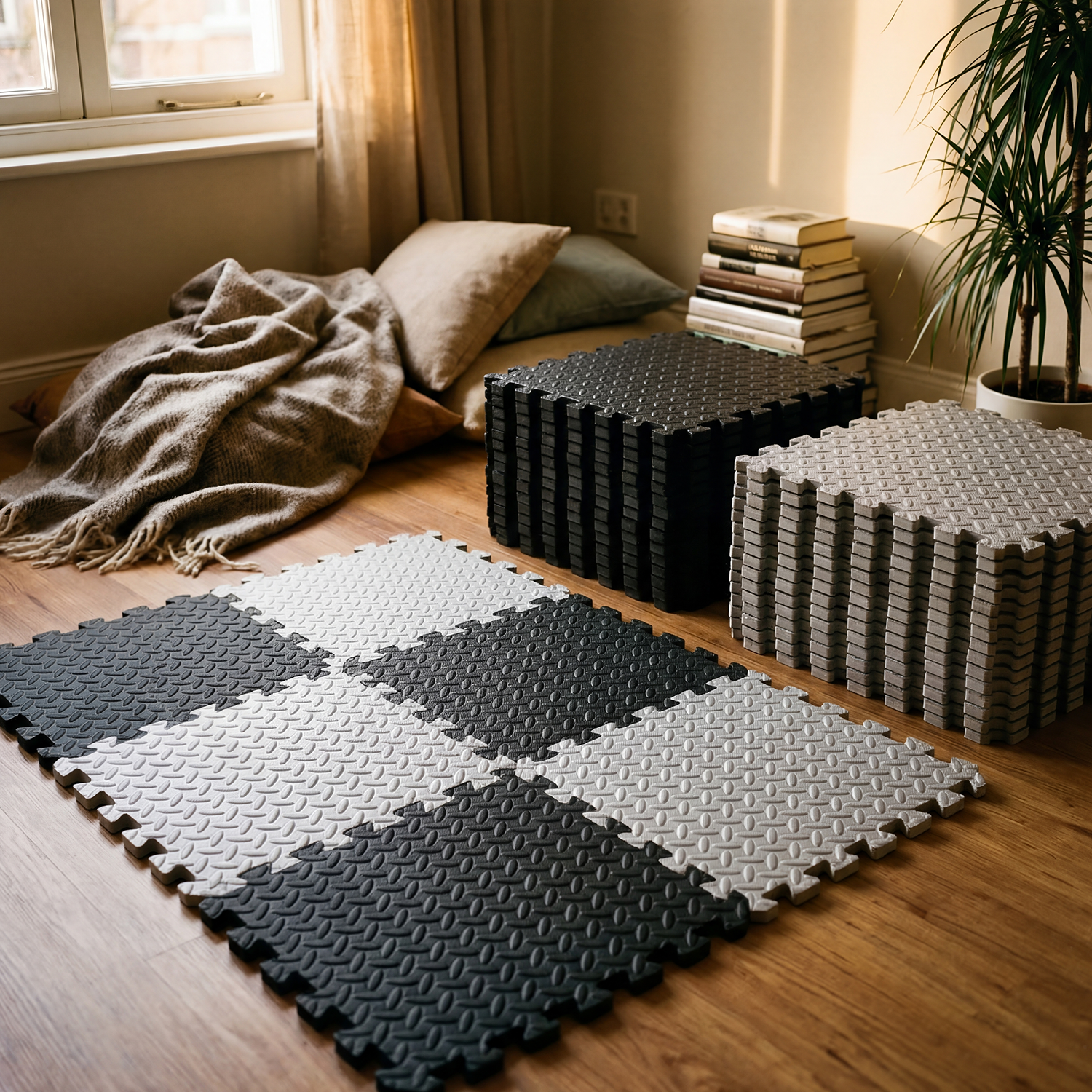 Large 60x60cm EVA Foam Mat 8Pc - Yoga Fitness Hotel avaliação e preço