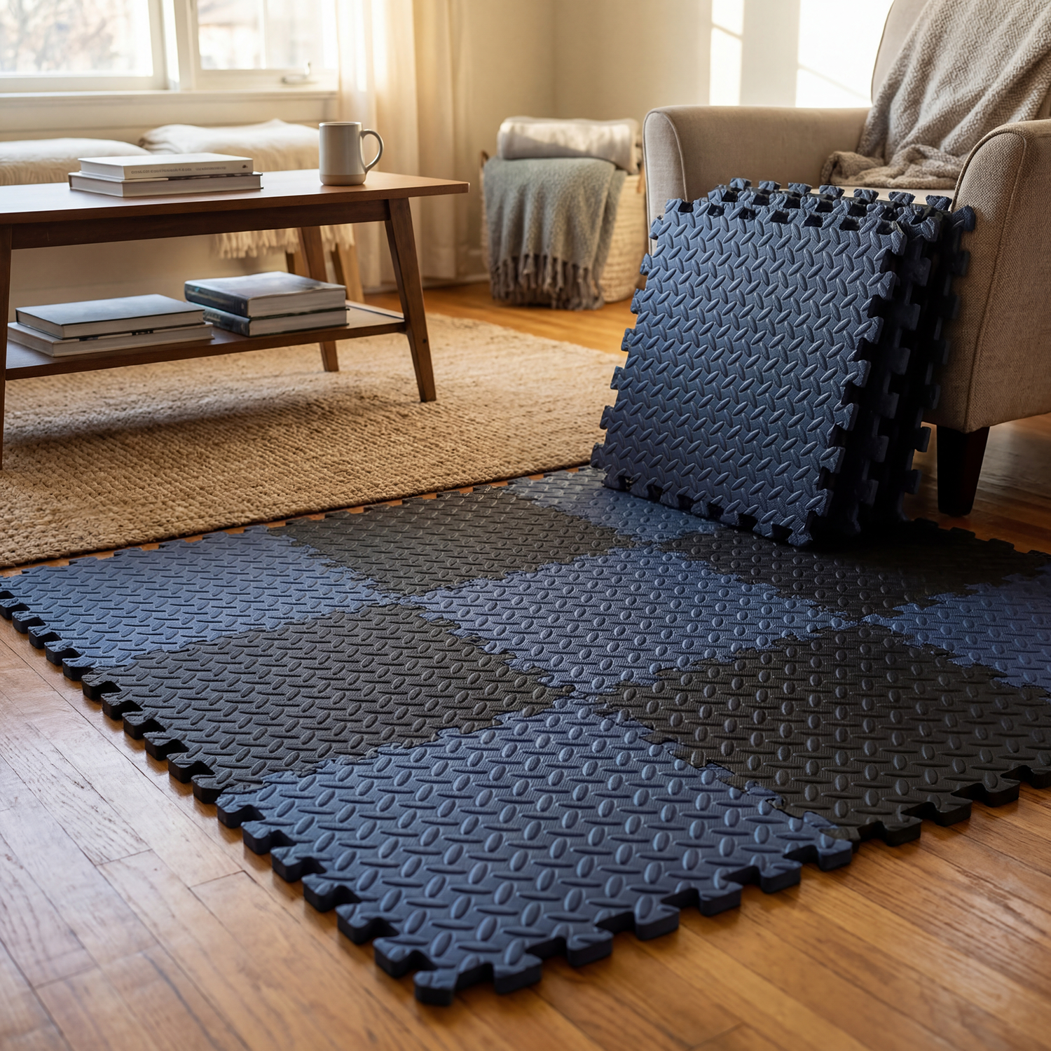 Large 60x60cm EVA Foam Mat 8Pc - Yoga Fitness Hotel avaliação e preço