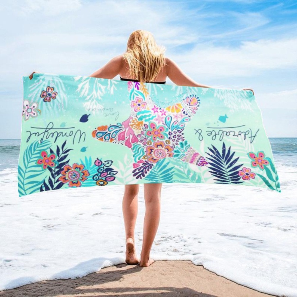 Starfish Printing Bath Towel 2 - Yoga Of Fitness Mat avaliação e preço