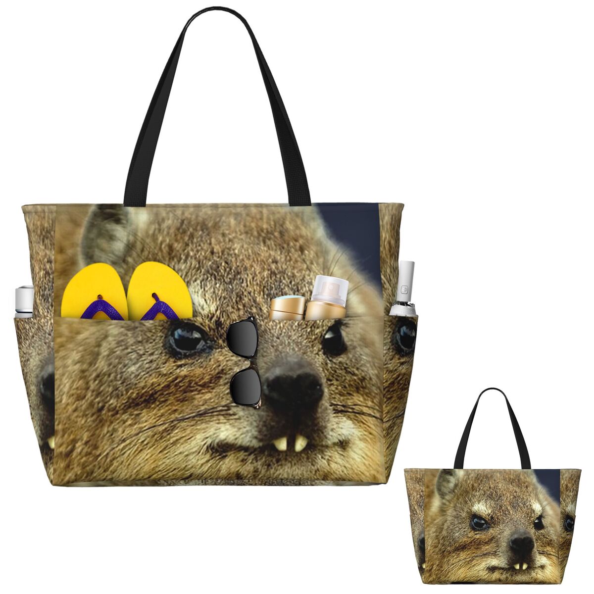 Rock Hyrax Photo Beach Tote Ba - Yoga Fitness Gym Photos avaliação e preço