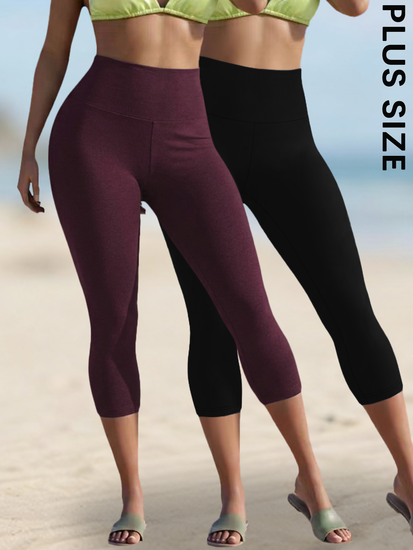 2 pack Plus Size Women's High  - Yoga Fitness Plus avaliação e preço