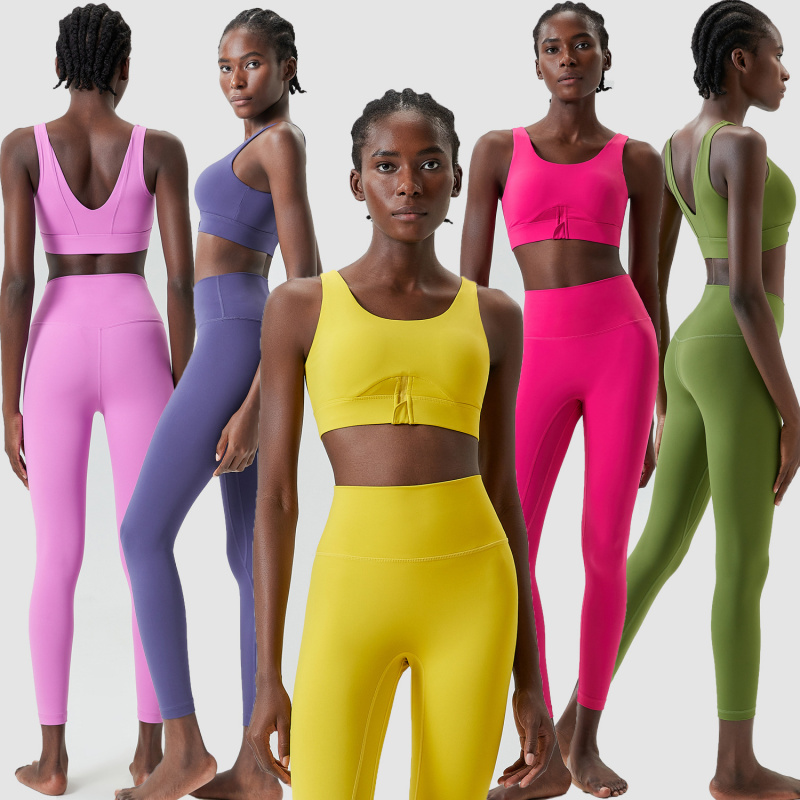 Two Pieces Set Zipper Yoga Spo - Yoga Fitness Outfit avaliação e preço