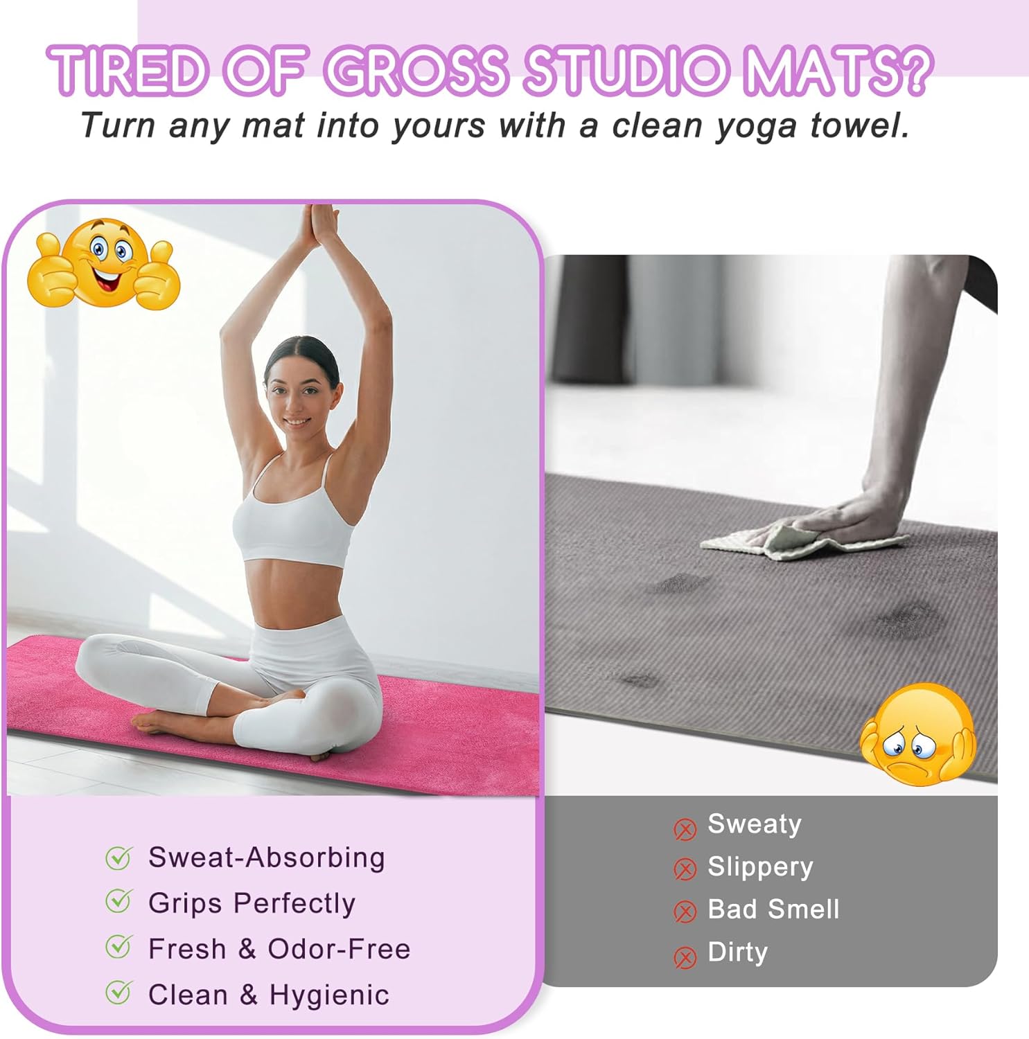 Yoga Mat Towel, Extra Thick 60 - Yoga Of Fitness Mat avaliação e preço