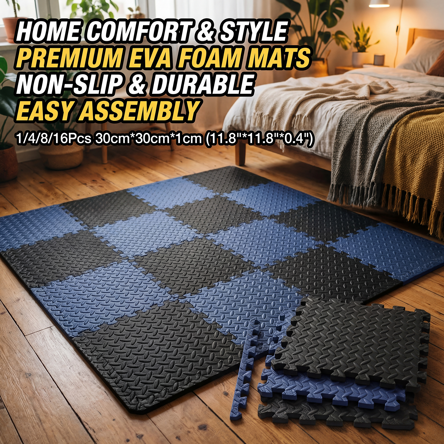 16Pcs 30cm EVA Foam Mat 1cm Th - Yoga Fitness Hotel avaliação e preço