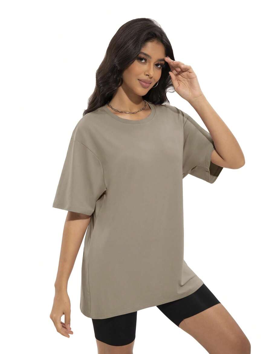 Plus Size Women Loose Fit Roun - Yoga Fitness Plus avaliação e preço