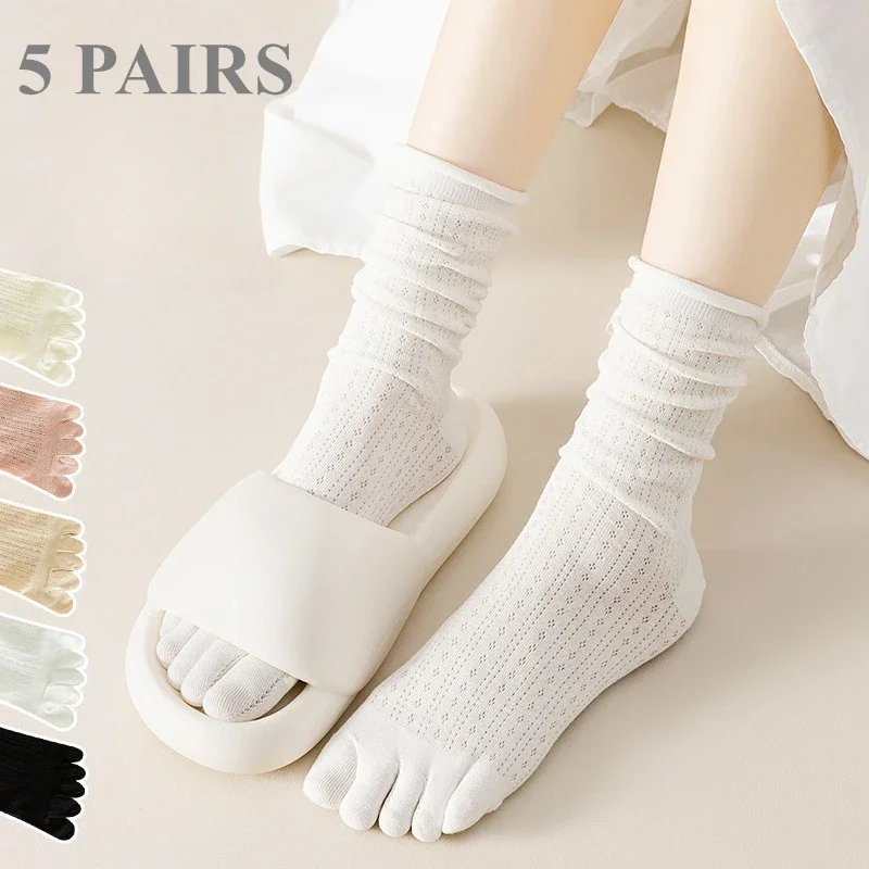 5 Pairs Loose Socks with Five  - Yoga Toe Separator avaliação e preço