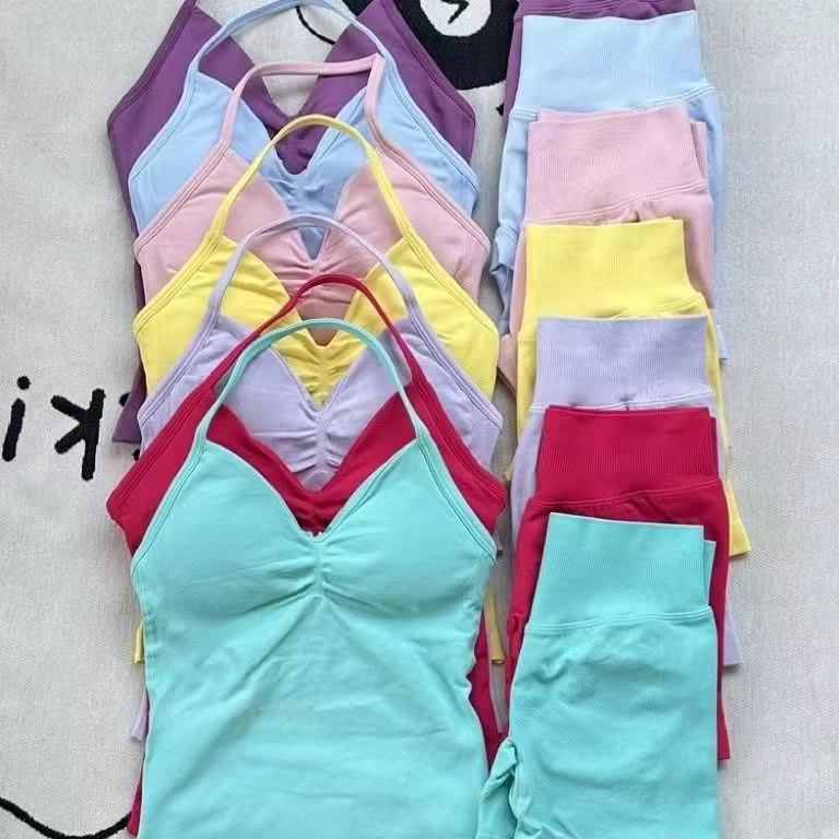 1-2 Pieces Gym Set Women Backl - Yoga Fitness Outfit avaliação e preço