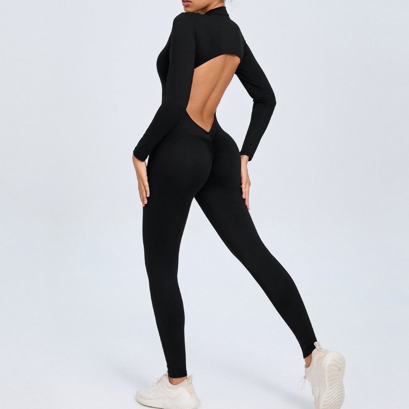 Zippered Long Sleeve Nude Feel - Yoga Fitness Outfit avaliação e preço