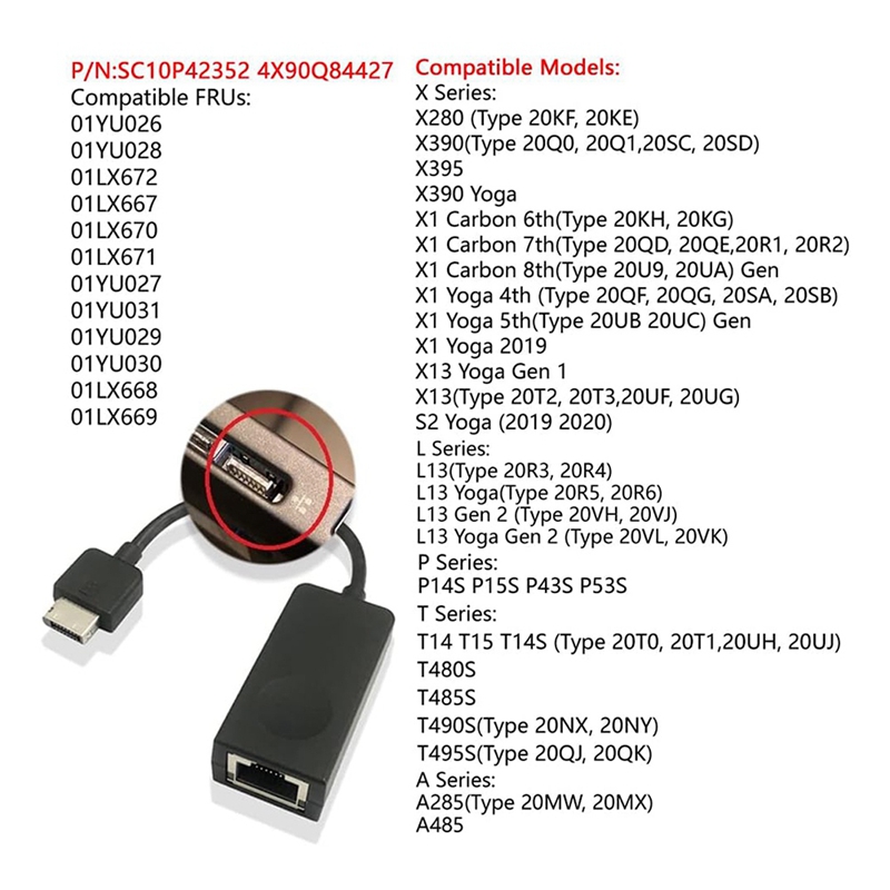 Replacement Cable Dongle RJ45  - Yoga & Fitness Center avaliação e preço