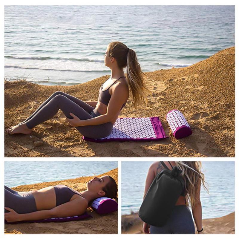 1 Set Acupressure Yoga Mat Cus - Yoga Fitness Massage avaliação e preço