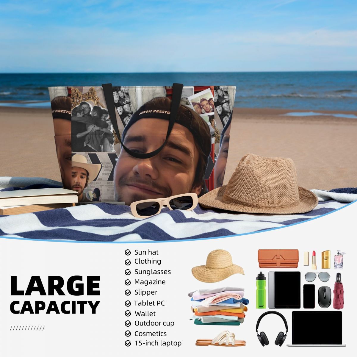 Liam Payne Photo Collage Beach - Yoga Fitness Gym Photos avaliação e preço